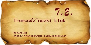 Trencsánszki Elek névjegykártya