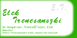 elek trencsanszki business card